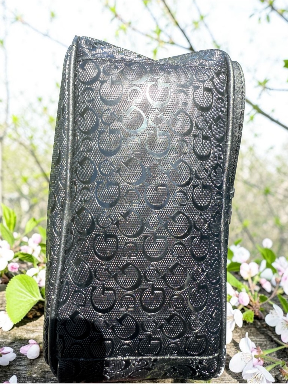 Guess Iridescent Black Logo Mini Backpack - Picture 7 of 9